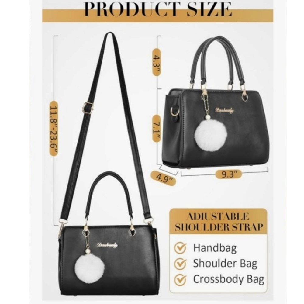 Designer Purse & Handbag Top Handle Satchel Shoulder Bag Messenger Tote Bag - Picture 8 of 12